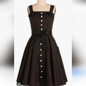 Elegant Black Polka Dot Dress